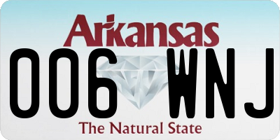 AR license plate 006WNJ