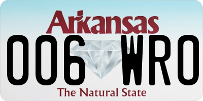 AR license plate 006WRO
