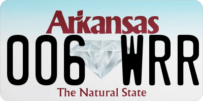 AR license plate 006WRR