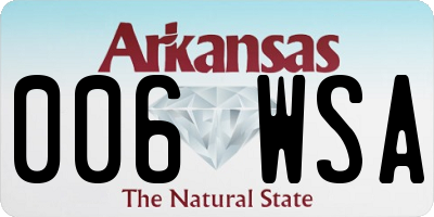 AR license plate 006WSA