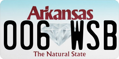 AR license plate 006WSB