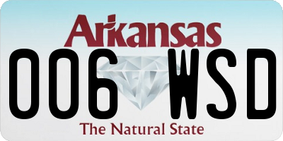 AR license plate 006WSD