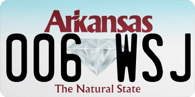 AR license plate 006WSJ