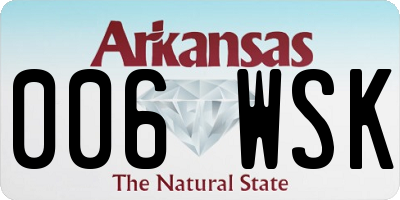 AR license plate 006WSK
