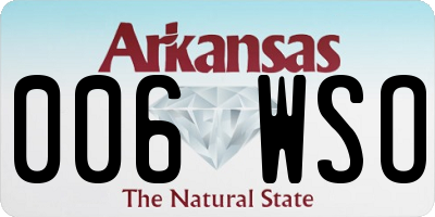 AR license plate 006WSO