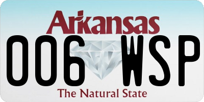 AR license plate 006WSP