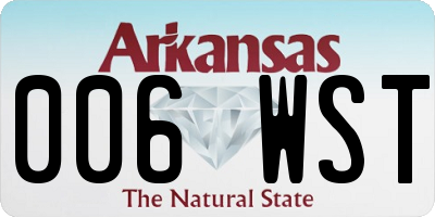 AR license plate 006WST