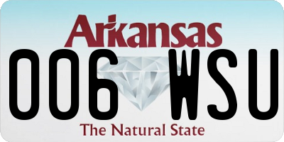 AR license plate 006WSU