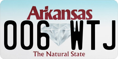 AR license plate 006WTJ