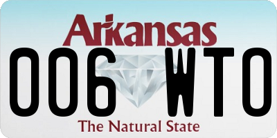 AR license plate 006WTO
