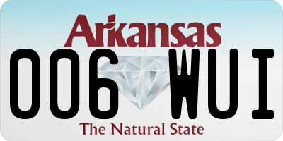 AR license plate 006WUI