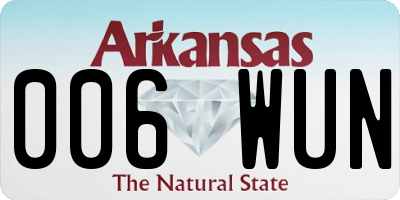AR license plate 006WUN