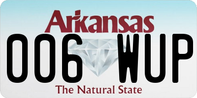 AR license plate 006WUP