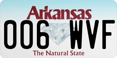 AR license plate 006WVF
