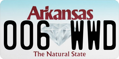 AR license plate 006WWD