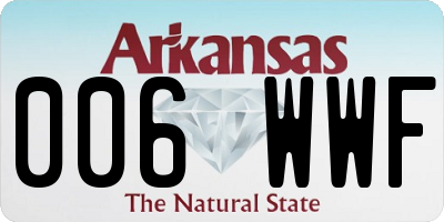 AR license plate 006WWF