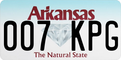 AR license plate 007KPG