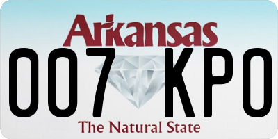 AR license plate 007KPO