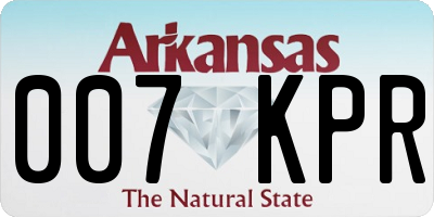 AR license plate 007KPR