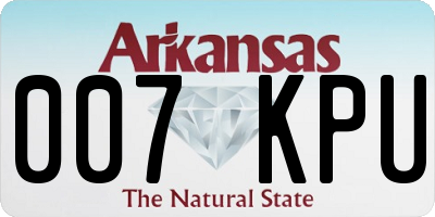 AR license plate 007KPU