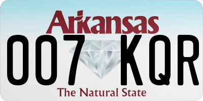 AR license plate 007KQR