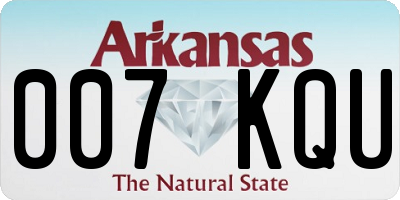 AR license plate 007KQU
