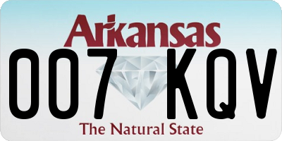 AR license plate 007KQV