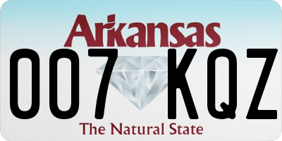 AR license plate 007KQZ