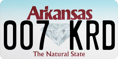 AR license plate 007KRD
