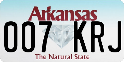 AR license plate 007KRJ