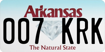 AR license plate 007KRK
