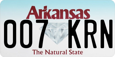 AR license plate 007KRN