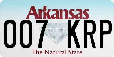 AR license plate 007KRP