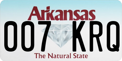 AR license plate 007KRQ