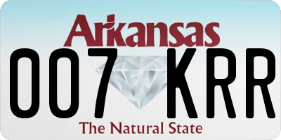 AR license plate 007KRR