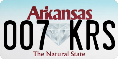 AR license plate 007KRS