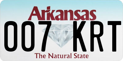 AR license plate 007KRT