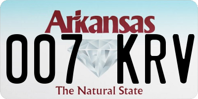 AR license plate 007KRV