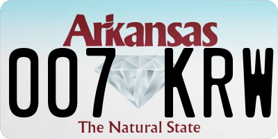 AR license plate 007KRW