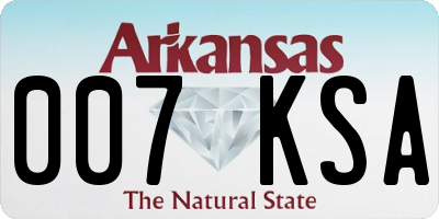 AR license plate 007KSA