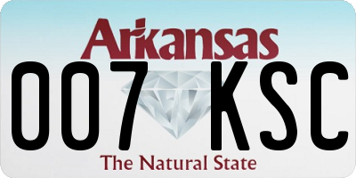 AR license plate 007KSC