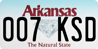 AR license plate 007KSD