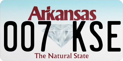 AR license plate 007KSE