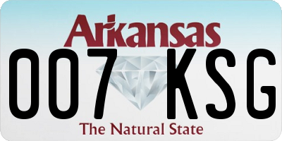 AR license plate 007KSG