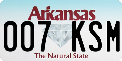 AR license plate 007KSM