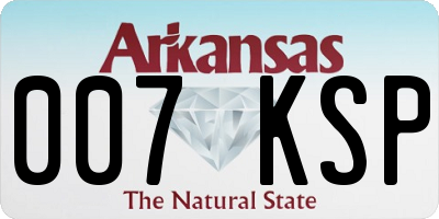 AR license plate 007KSP