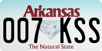 AR license plate 007KSS