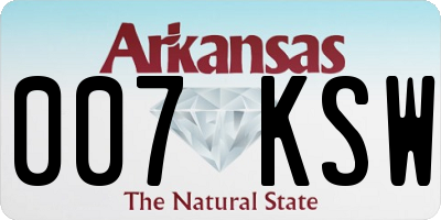 AR license plate 007KSW
