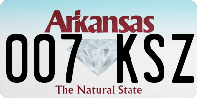 AR license plate 007KSZ