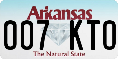 AR license plate 007KTO